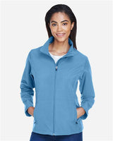 Team 365 TT80W Ladies' Leader Soft Shell Jacket #color_SPORT LIGHT BLUE