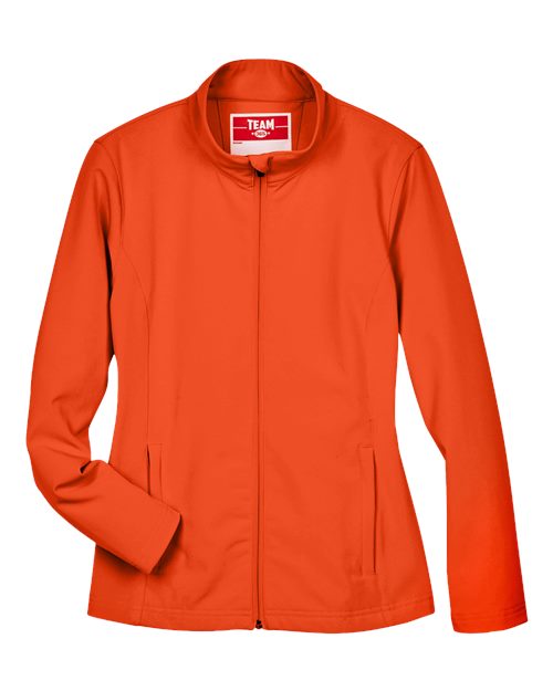 Team 365 TT80W Ladies' Leader Soft Shell Jacket #color_SPORT ORANGE