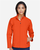 Team 365 TT80W Ladies' Leader Soft Shell Jacket #color_SPORT ORANGE