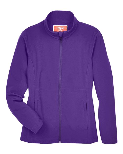 Team 365 TT80W Ladies' Leader Soft Shell Jacket #color_SPORT PURPLE