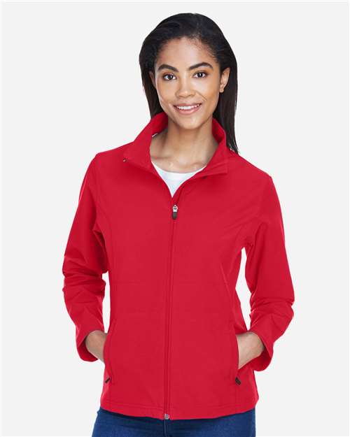 Team 365 TT80W Ladies' Leader Soft Shell Jacket #color_SPORT RED