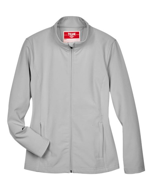 Team 365 TT80W Ladies' Leader Soft Shell Jacket #color_SPORT SILVER