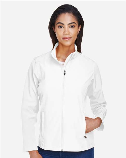 Team 365 TT80W Ladies' Leader Soft Shell Jacket #color_WHITE