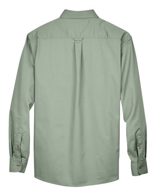 Harriton M500 Men's Easy Blend Long-Sleeve TwillShirt withStain-Release #color_DILL