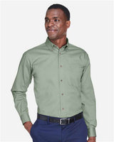 Harriton M500 Men's Easy Blend Long-Sleeve TwillShirt withStain-Release #color_DILL