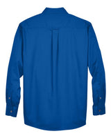 Harriton M500 Men's Easy Blend Long-Sleeve TwillShirt withStain-Release #color_FRENCH BLUE