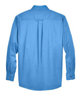 Harriton M500 Men's Easy Blend Long-Sleeve TwillShirt withStain-Release #color_NAUTICAL BLUE
