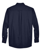 Harriton M500 Men's Easy Blend Long-Sleeve TwillShirt withStain-Release #color_NAVY