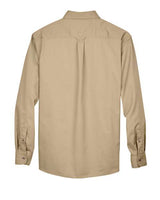 Harriton M500 Men's Easy Blend Long-Sleeve TwillShirt withStain-Release #color_STONE