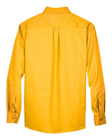 Harriton M500 Men's Easy Blend Long-Sleeve TwillShirt withStain-Release #color_SUNRAY YELLOW