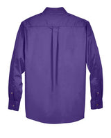 Harriton M500 Men's Easy Blend Long-Sleeve TwillShirt withStain-Release #color_TEAM PURPLE