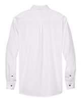 Harriton M500 Men's Easy Blend Long-Sleeve TwillShirt withStain-Release #color_WHITE