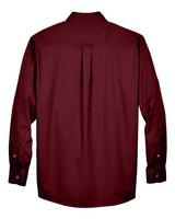 Harriton M500 Men's Easy Blend Long-Sleeve TwillShirt withStain-Release #color_WINE