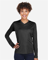 Team 365 TT11WL Ladies' Zone Performance Long-Sleeve T-Shirt #color_BLACK