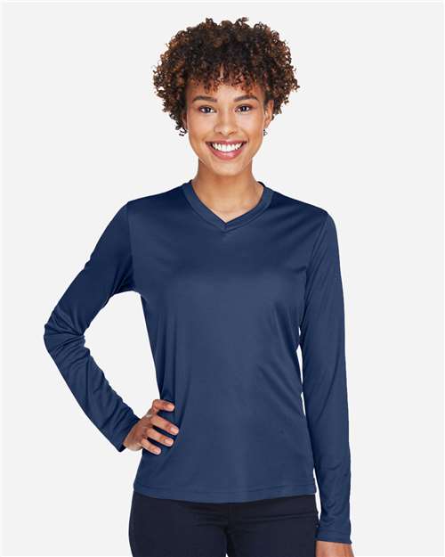 Team 365 TT11WL Ladies' Zone Performance Long-Sleeve T-Shirt #color_SPORT DARK NAVY