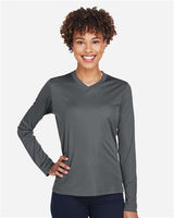 Team 365 TT11WL Ladies' Zone Performance Long-Sleeve T-Shirt #color_SPORT GRAPHITE