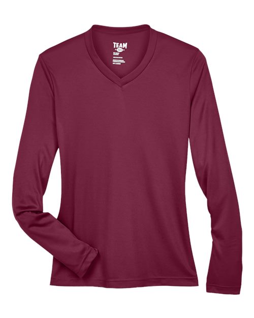 Team 365 TT11WL Ladies' Zone Performance Long-Sleeve T-Shirt #color_SPORT MAROON
