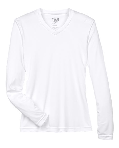 Team 365 TT11WL Ladies' Zone Performance Long-Sleeve T-Shirt #color_WHITE