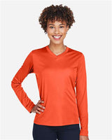Team 365 TT11WL Ladies' Zone Performance Long-Sleeve T-Shirt #color_SPORT ORANGE