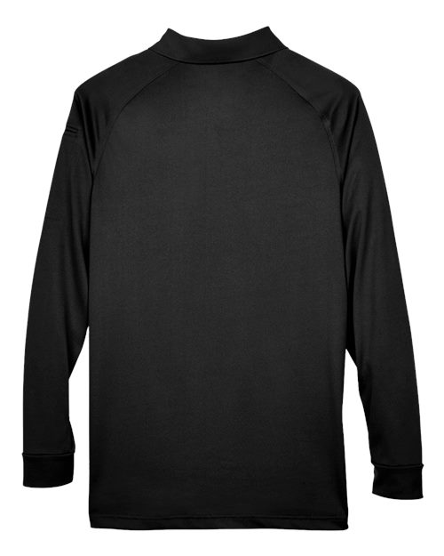 Harriton M211L Men's Advantage Snag Protection Plus Long-Sleeve Tactical Polo #color_BLACK