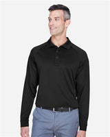Harriton M211L Men's Advantage Snag Protection Plus Long-Sleeve Tactical Polo #color_BLACK