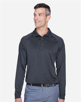Harriton M211L Men's Advantage Snag Protection Plus Long-Sleeve Tactical Polo #color_DARK CHARCOAL