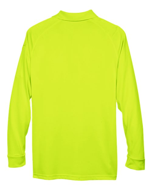 Harriton M211L Men's Advantage Snag Protection Plus Long-Sleeve Tactical Polo #color_SAFETY YELLOW