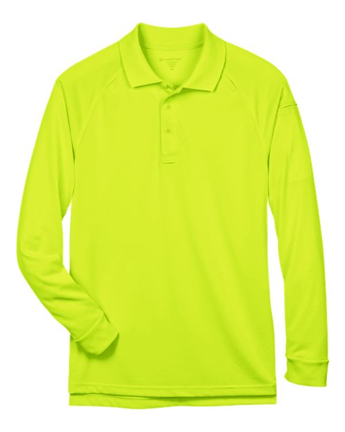 Harriton M211L Men's Advantage Snag Protection Plus Long-Sleeve Tactical Polo #color_SAFETY YELLOW