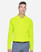 Harriton M211L Men's Advantage Snag Protection Plus Long-Sleeve Tactical Polo #color_SAFETY YELLOW