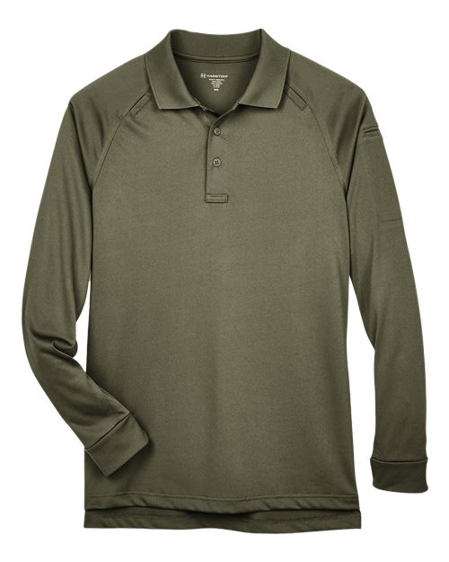 Harriton M211L Men's Advantage Snag Protection Plus Long-Sleeve Tactical Polo #color_TACTICAL GREEN