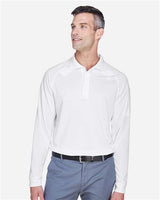Harriton M211L Men's Advantage Snag Protection Plus Long-Sleeve Tactical Polo #color_WHITE