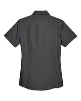 Harriton M560W Ladies' Barbados Textured CampShirt #color_BLACK