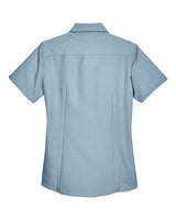Harriton M560W Ladies' Barbados Textured CampShirt #color_CLOUD BLUE