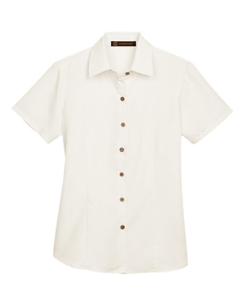 Harriton M560W Ladies' Barbados Textured CampShirt #color_CREME
