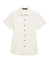 Harriton M560W Ladies' Barbados Textured CampShirt #color_CREME