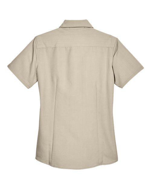 Harriton M560W Ladies' Barbados Textured CampShirt #color_KHAKI