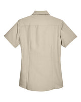 Harriton M560W Ladies' Barbados Textured CampShirt #color_KHAKI