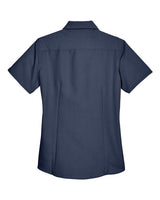 Harriton M560W Ladies' Barbados Textured CampShirt #color_NAVY