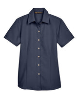 Harriton M560W Ladies' Barbados Textured CampShirt #color_NAVY