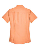 Harriton M560W Ladies' Barbados Textured CampShirt #color_NECTARINE