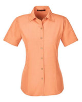 Harriton M560W Ladies' Barbados Textured CampShirt #color_NECTARINE