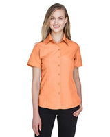 Harriton M560W Ladies' Barbados Textured CampShirt #color_NECTARINE
