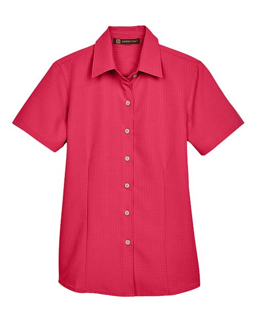 Harriton M560W Ladies' Barbados Textured CampShirt #color_PARROT RED