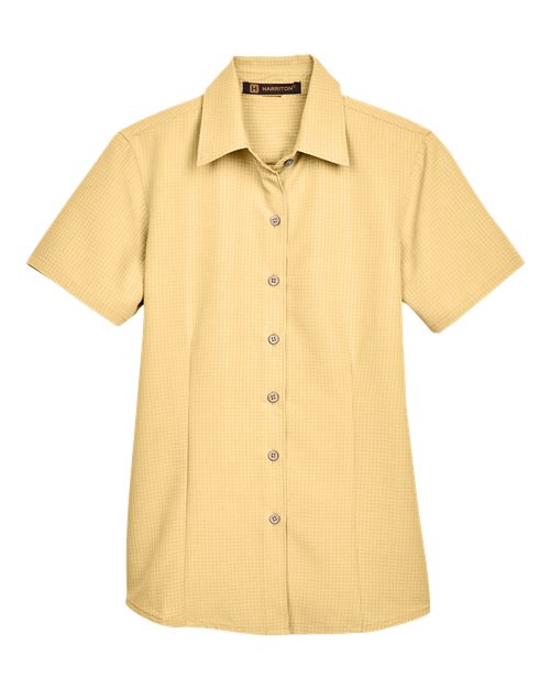 Harriton M560W Ladies' Barbados Textured CampShirt #color_PINEAPPLE