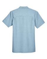 Harriton M560 Men's Barbados Textured CampShirt #color_CLOUD BLUE