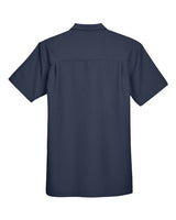 Harriton M560 Men's Barbados Textured CampShirt #color_NAVY