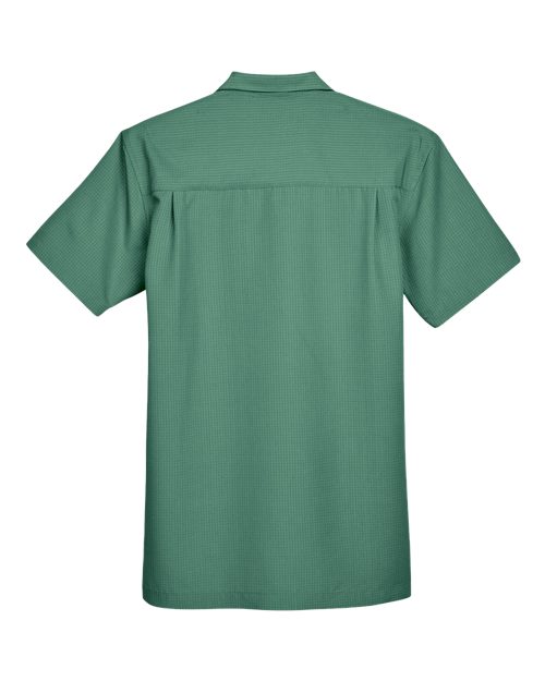 Harriton M560 Men's Barbados Textured CampShirt #color_PALM GREEN