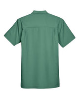Harriton M560 Men's Barbados Textured CampShirt #color_PALM GREEN