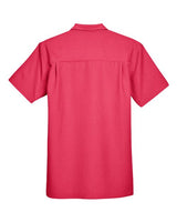 Harriton M560 Men's Barbados Textured CampShirt #color_PARROT RED