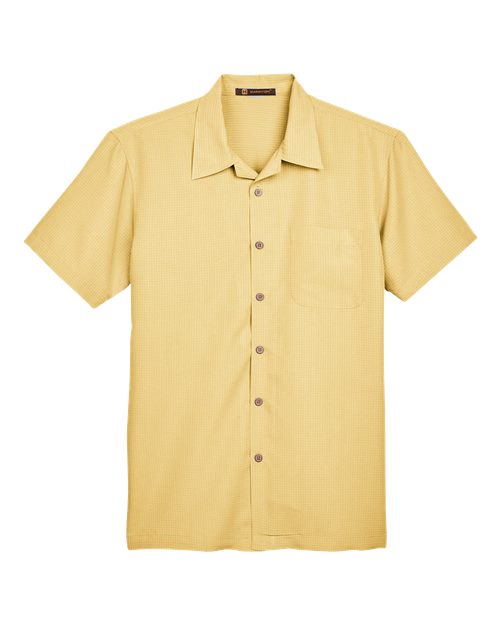 Harriton M560 Men's Barbados Textured CampShirt #color_PINEAPPLE